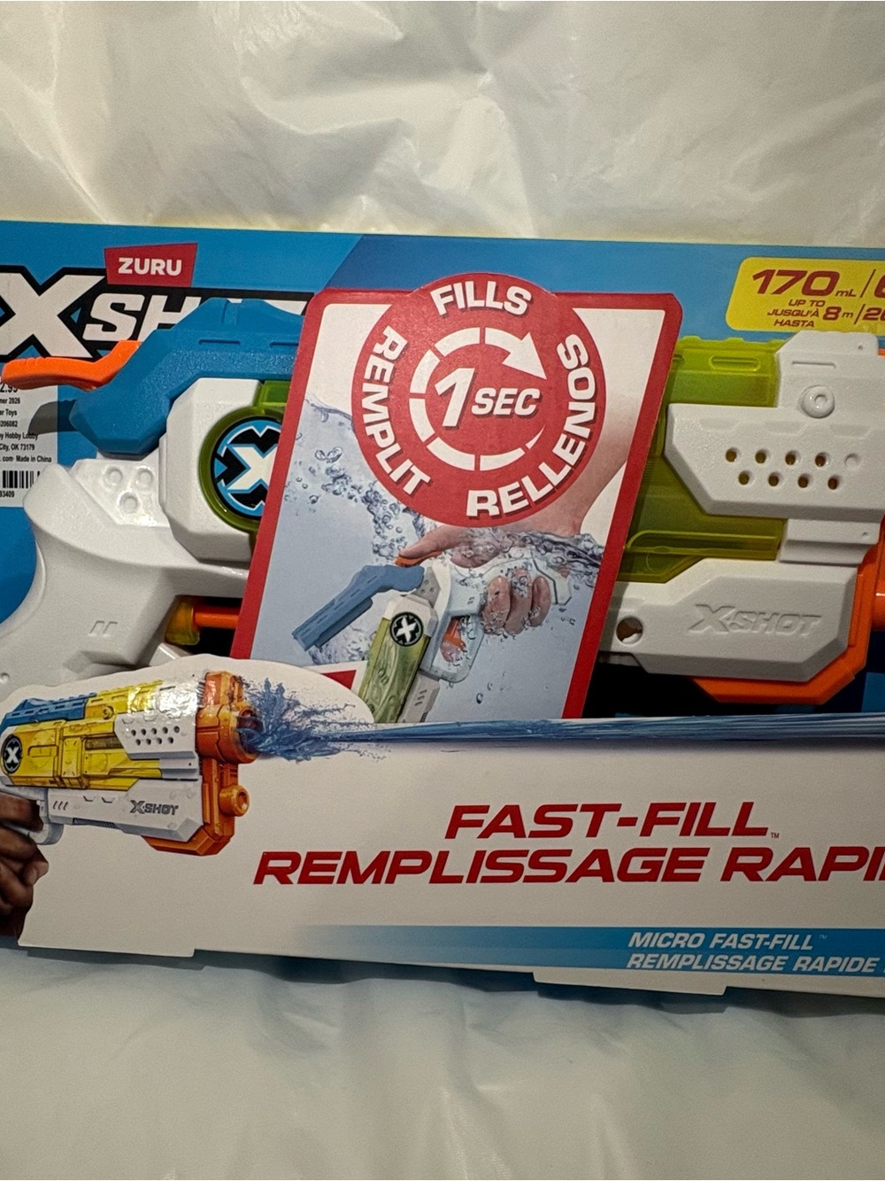 X-Shot Fast-Fill Water Blaster - White, Blue & Green